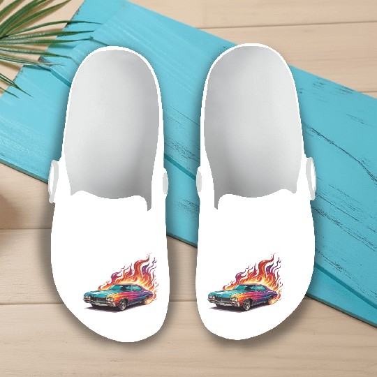 Retro American Racing Muscle Car Slip On Clogs