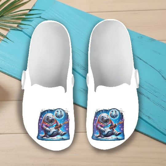 Disco Ball Guitar Manatee Slip On Clogs