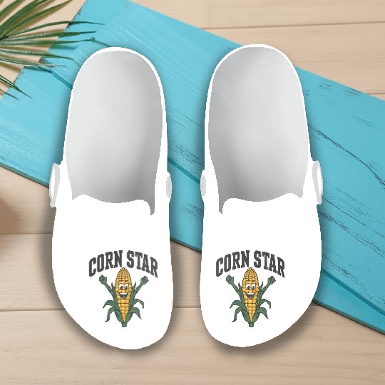 Funny Farm Food Slip On Clogs Corny Cob Farmer Corn Star