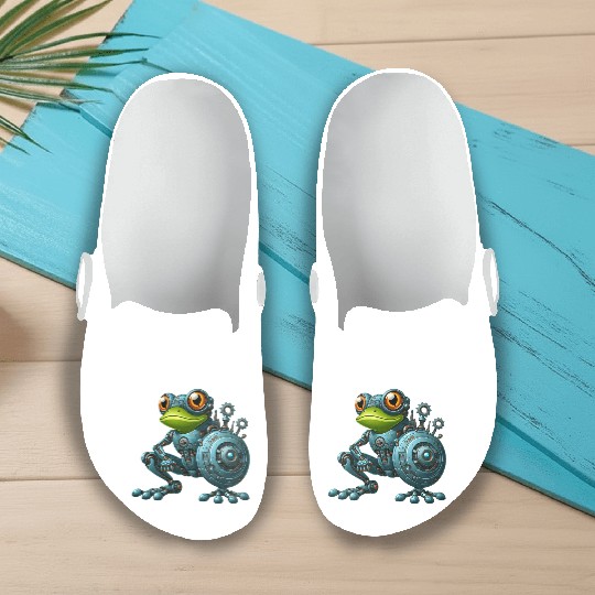 Cyborg Frog Toad Newt Robot Mech Design Slip On Clogs