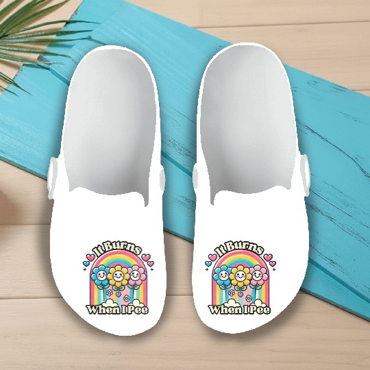 It Burns When I Pee Retro Inappropriate Slip On Clogs