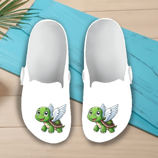 Turtle Angel Wings Halo Farm Farmer Slip On Clogs
