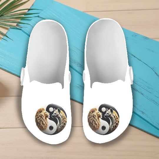 Lion & Hyena - Yin-Yang Slip On Clogs