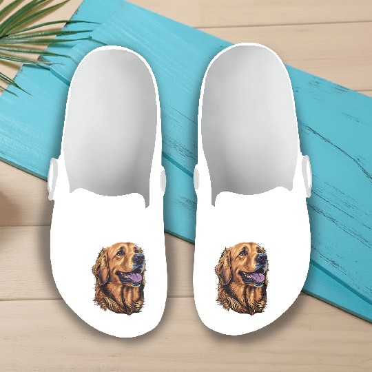 Cute Golden Retriever Dog Lover Slip On Clogs