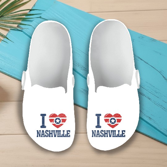 Nashville Nightscape, Vibrant city lights Slip On Clogs