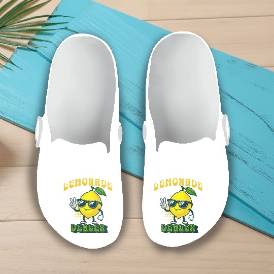 Lemonade Dealer Lemon Juice Stand Store Staff Slip On Clogs
