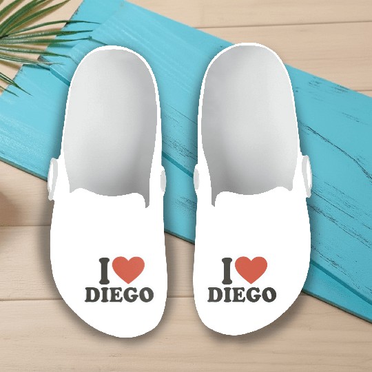 I LOVE Slip On Clogs Boyfriend gift idea I LOVE Diego