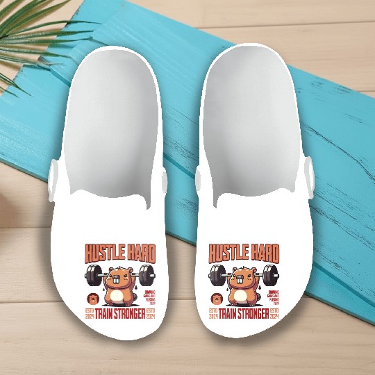 Hustle Hard Train Stronger Gym Motivation Slip On Clogs