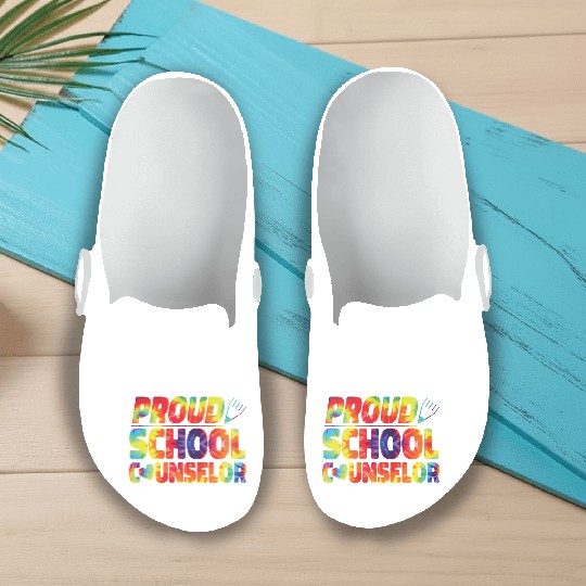 School Counselor Tie Dye Proud Slip On Clogs