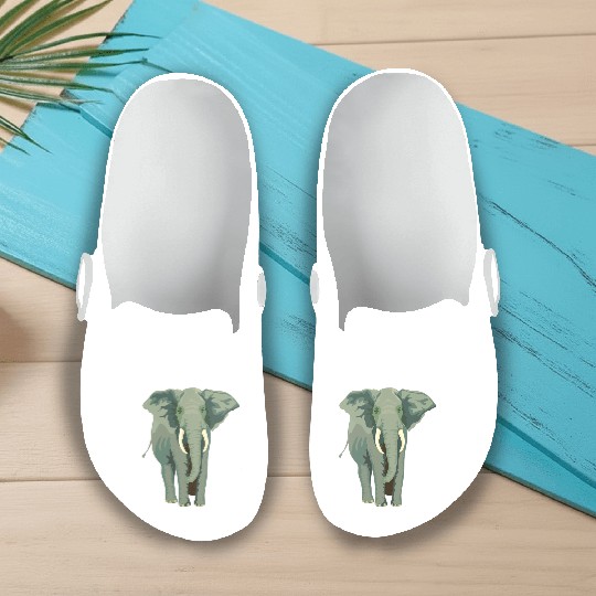 Elephant Face Funny Slip On Clogs - Funny Animal Face Lover