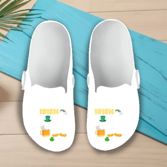 Ireland Shamrock Gold Flag Slip On Clogs