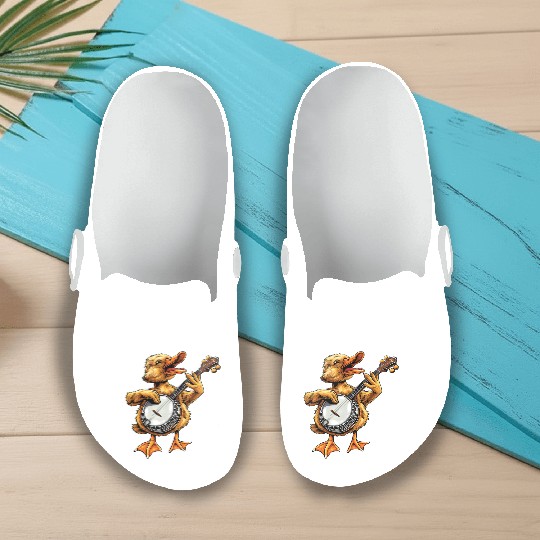 Ducks Farm Animal Farmer Bluegrass Banjo Player Slip On Clogs