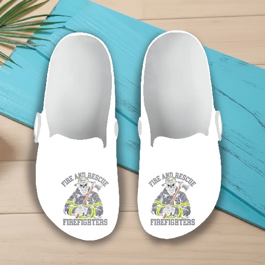 Firefighter - Heroic Fire and Rescue Art Slip On Clogs