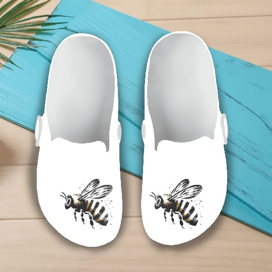 Honey Bee Insect Art 5 Slip On Clogs