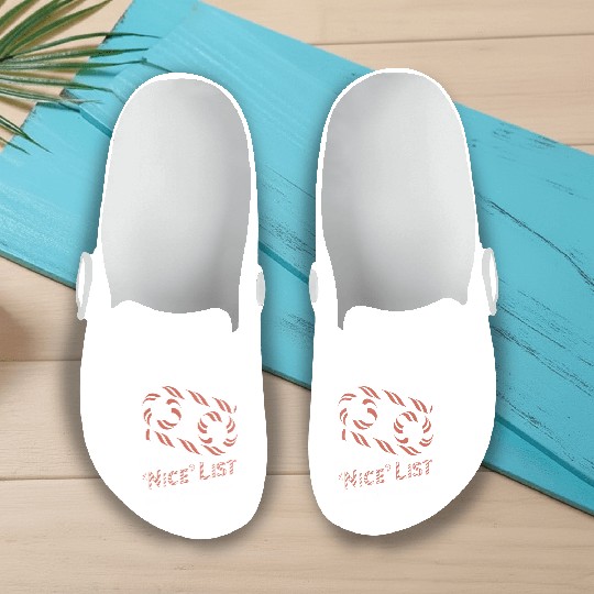 Funny Cancer Zodiac Christmas: Nice List Slip On Clogs