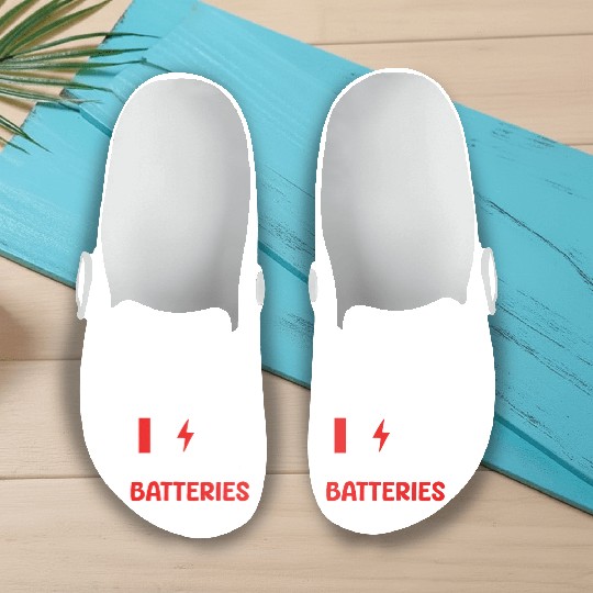 Depression Awareness Just Low On Batteries Slip On Clogs