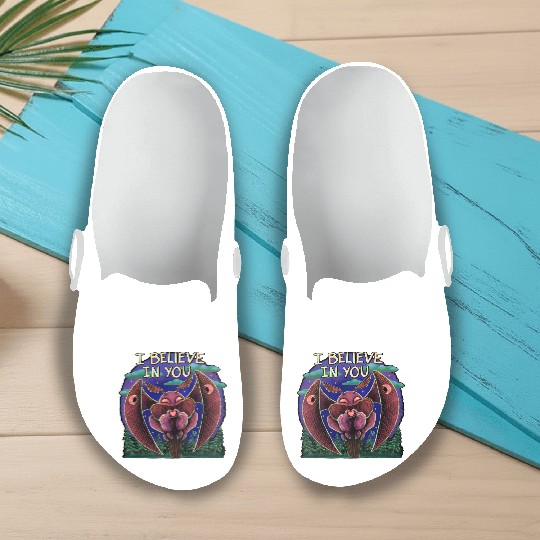 The Mothman Cryptid believe in you cute creature Slip On Clogs