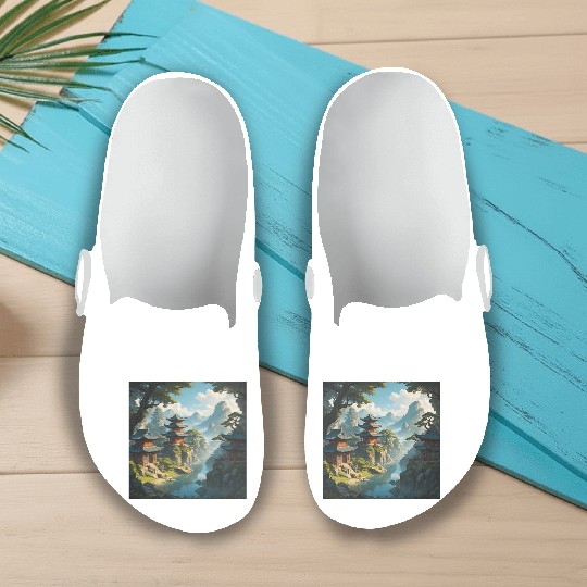 Peaceful Pagoda Slip On Clogs