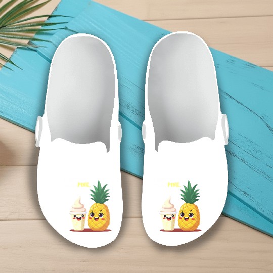 Everything is to be Pine - Cute Pineapple Design Slip On Clogs
