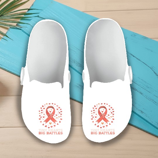 CHD Awareness Tiny Hearts, Big Battles Slip On Clogs