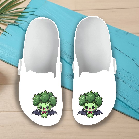 Cute Halloween Broccoli Vampire Cartoon Slip On Clogs