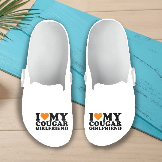 I Love Cougars Cougar Humor Valentine's Day 1WH2 Slip On Clogs