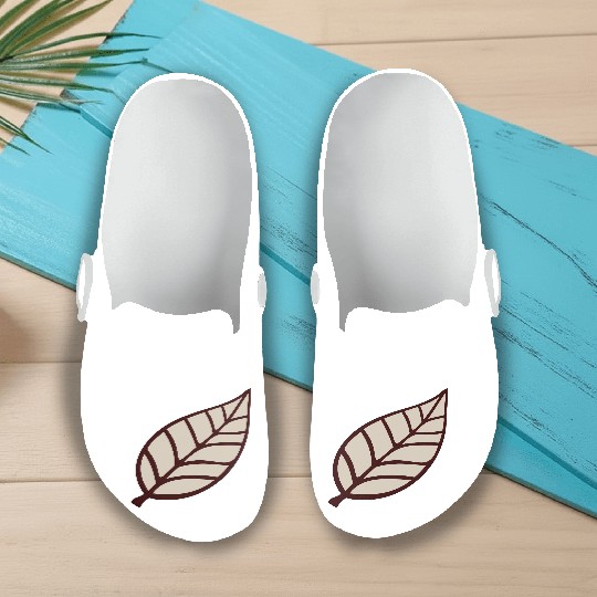 Small Pretty Leaf Brown Autumn Eco Tree Cool Leaf Slip On Clogs