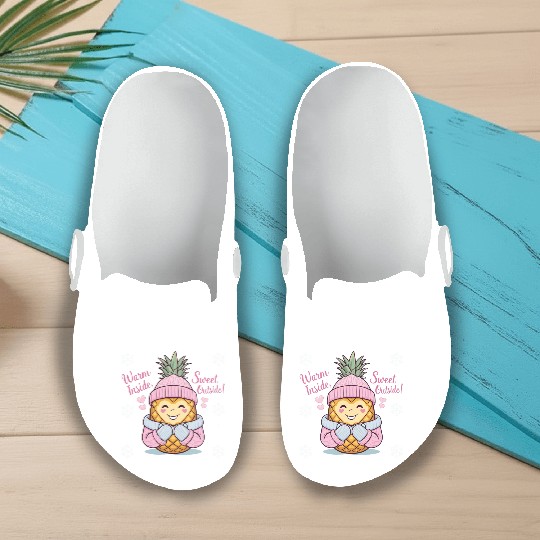 Cozy Pineapple “Warm Inside, Sweet Outside” Slip On Clogs