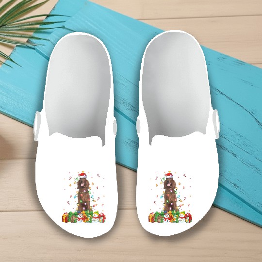 Irish Setter Dog Christmas Lights Slip On Clogs