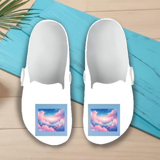 pastel cloud Slip On Clogs