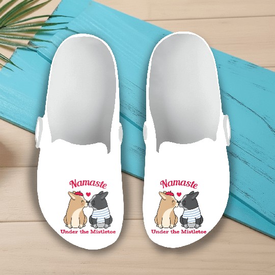 Namaste Under the Mistletoe Christmas Yoga Slip On Clogs