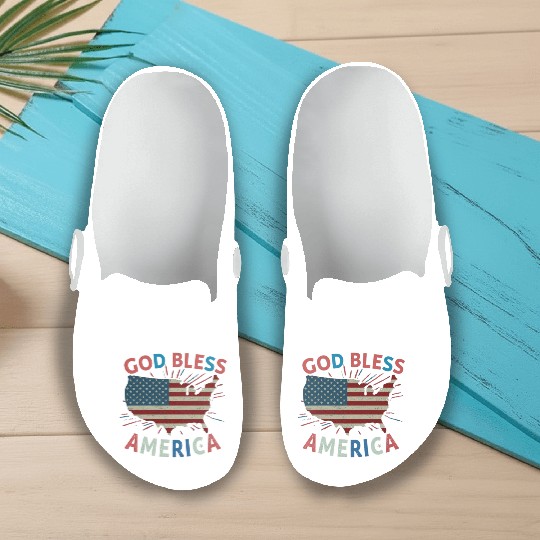 God Bless America Slip On Clogs Design
