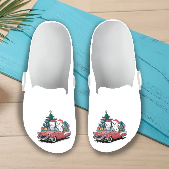 Merry Christmas , Christmas tree retro Slip On Clogs
