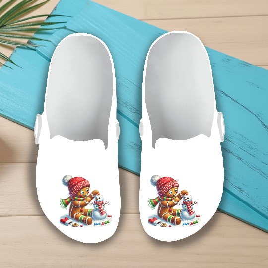 Gingerbread Christmas, Merry Christmas Slip On Clogs