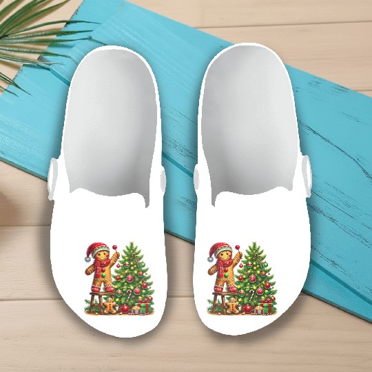 Gingerbread Christmas, Merry Christmas Slip On Clogs