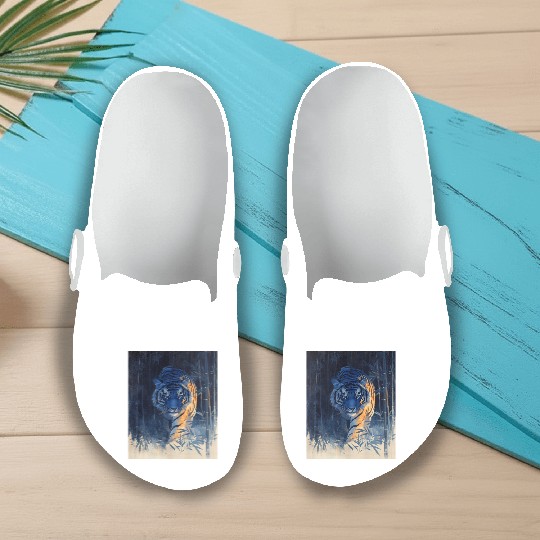 Majestic Tiger in the Bamboo Forest Slip On Clogs