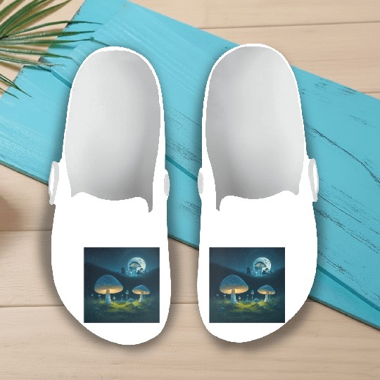 mushrooms in grass Slip On Clogs