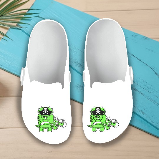 Triceratops Stegosaurus 2 Dinosaur Pirates Dinos Slip On Clogs