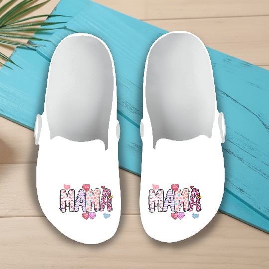 Mama Heart Glitter, Valentines, Valentines Day Slip On Clogs