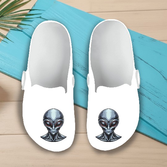 Grey Alien Slip On Clogs