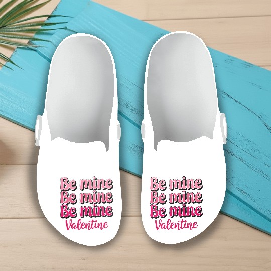Be Mine Valentine Sublimation Slip On Clogs