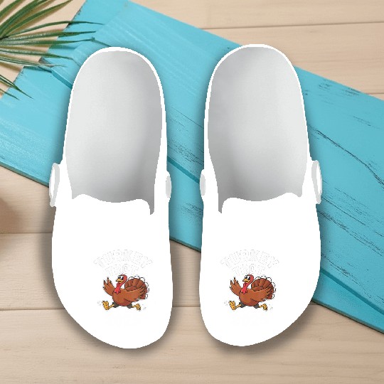 Funny Thanksgiving Turkey Trot 2025 Slip On Clogs