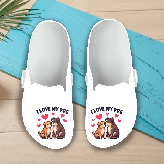I Love My Dog Slip On Clogs