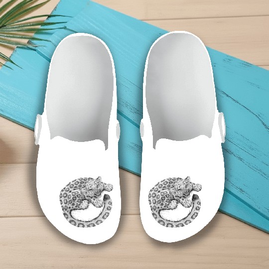 Snow Leopard Cub Slip On Clogs