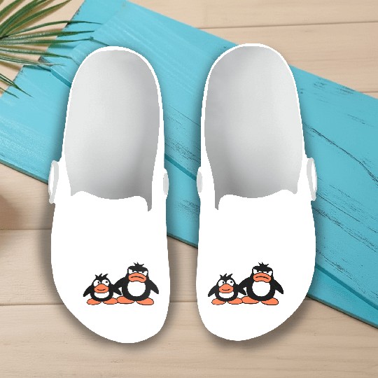 Penguin Two Friends 2 Team Big Brother Angry Crew Slip On Clogs