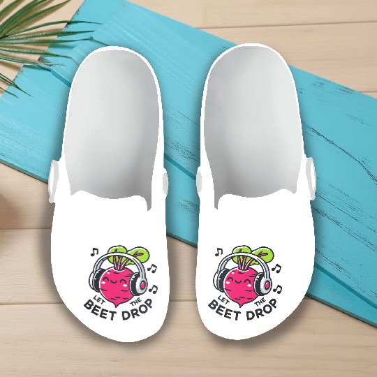 Let The Beet Drop Music Pun Slip On Clogs