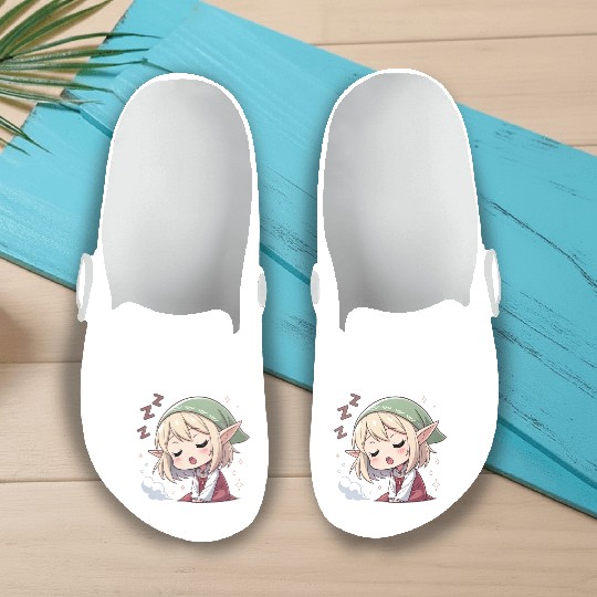 Sleepy Sprite: Cute Elf Napping So Lovingly Slip On Clogs
