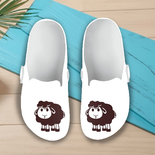 Black Sheep Small Cute Cute Lamb Cool Comic Sweet Slip On Clogs