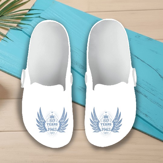 60 Years Unique Angel Wings Crown Slip On Clogs