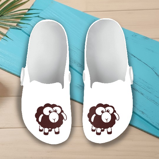 Black Sheep Small Cute Cute Lamb Cool Comic Sweet Slip On Clogs